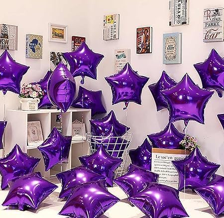 Pack of 10 18 Inch Mauve Star Foil Balloons - Unique Decoration Balloons for Birthday Party, Wedding, Special Event - Helium or Air Inflated