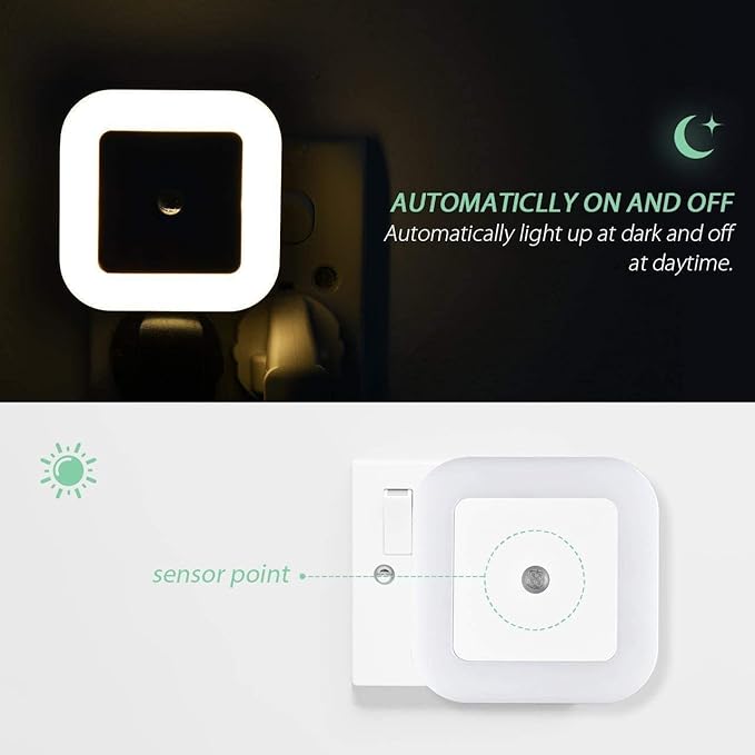 Vont Plug-in Night Light | Dimmable LED Lamp for Bedroom | 0.5W Smart Automatic On/Off Sensor (Antique, 2 Pack)