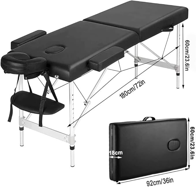Portable Massage Bed Lash Bed Facial Table SPA Beds Height Adjustable Salon Tattoo Esthetician Bed with Carrying Bag & Accessories for Shop & Home
