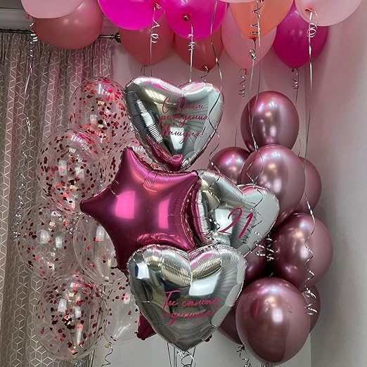 Silver Heart Foil Balloons - 10 Pcs Silver Heart Balloons, 18 Inch Valentines Day Balloons, Love Foil Balloons Helium Balloons for Birthday Decoration, Valentine's Day, Wedding, Baby Shower