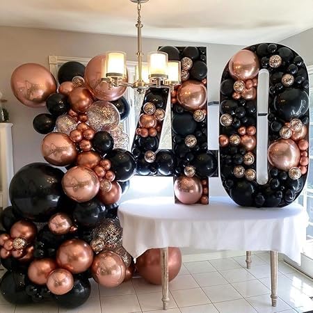 High Quality Blue Latex Balloons, 12 Inch Perfect for Birthday Party, Wedding, Special Event Decoration, Air or Helium Inflatable, Contains 100 Balloons (Rose Gold Nickel Chromium)