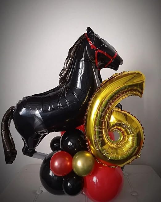 4 Pcs 30 Inch Horse Balloons Aluminum Foil Horse Balloons Perfect for Horse Theme Party Decorations, Such as Birthday Party, Baby Shower, Cowboy Party.
