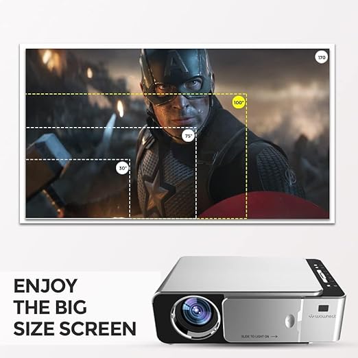 T6 Home Theater LED Projector, WiFi 3500 Lumen Brightness, 1080P HD Portable Wireless Projector for Outdoor Gaming, Home Cinema, Wireless Screen Mirroring, Up to 200" Screen Size