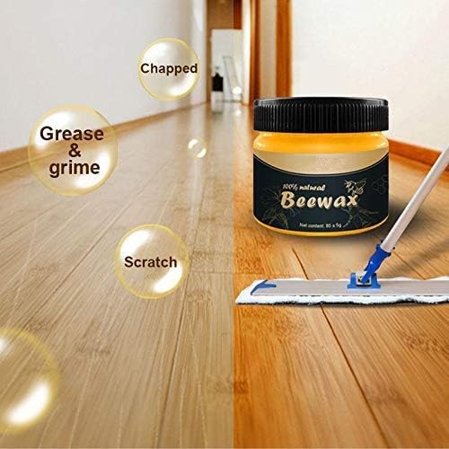 Wood Seasoning Natural Beeswax Cleaner and Polish for Furniture, Floor, Tables, Cabinets - Pack of 2
