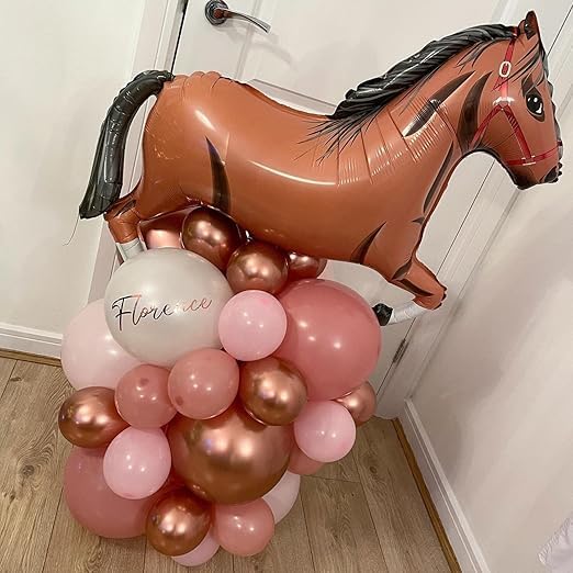 4 Pcs 30 Inch Horse Balloons Aluminum Foil Horse Balloons Perfect for Horse Theme Party Decorations, Such as Birthday Party, Baby Shower, Cowboy Party.