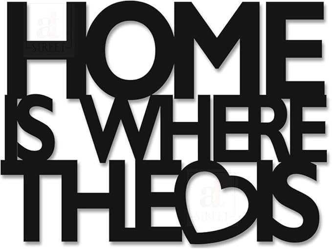 Art Street Home Love Theme Wall Plaque MDF Cutout Painted Wall Sign for Home Decoration (Size - 7.5 x 10 Inchs)