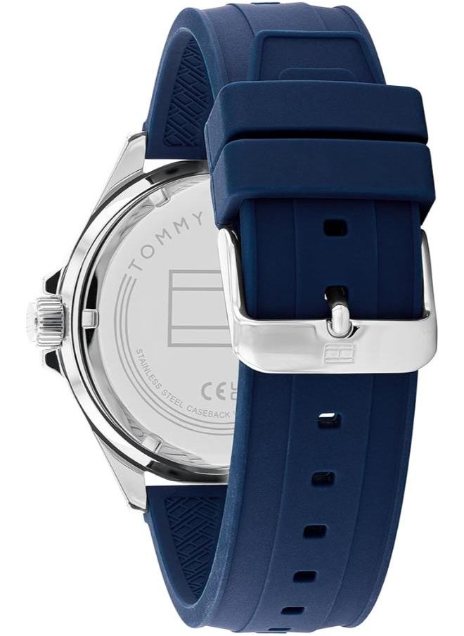 TOMMY HILFIGER Tommy Hilfiger Men's Stainless Steel & Multicolor Aluminum Case and Silicone Strap Watch, Color: Blue (Model: 1792009)
