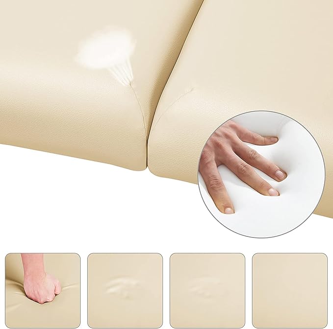 Coolbaby professional portable massage table lash bed, spa bed height adjustable folding tote bag for therapeutic tattoo salon facial treatment (beige) kybj-303-srk4