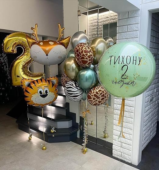 22 Inch Large Zebra Balloons - Pack of 10 Black and White Zebra Balloons for Party Decorations | Animal Balloons for Zebra Birthday Party Decorations |
