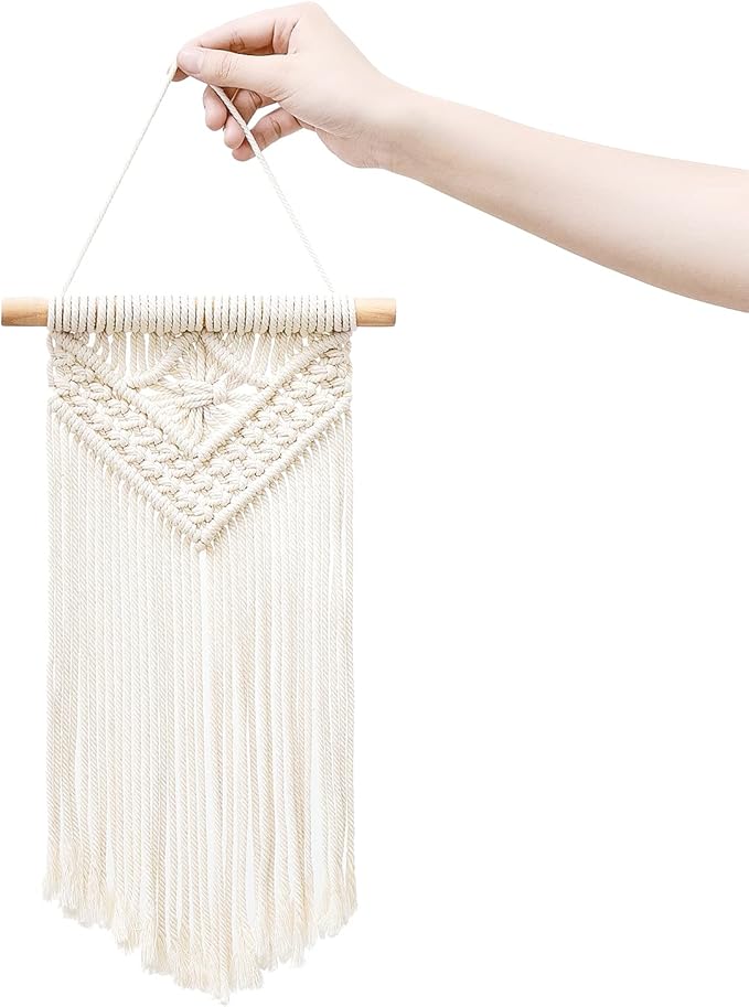 Mkono Small Macrame Wall Hanging 3 Pack Boho Art Woven Wall Decor Home Chic Decoration for Bedroom Living Room Apartment Gallery, Christmas Gift, 8" W x 14" L