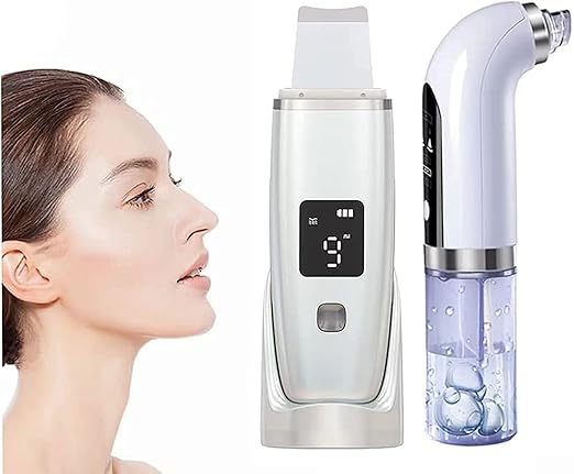 Blackhead Remover Skin Scrubber Facial Cleaner Skin Peeling Face Scrubber Peeling machine Face cleaner machine pore cleaner 2PCS (A)