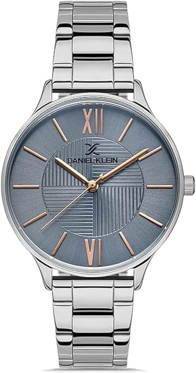 Daniel Klein Analog Light Blue Dial Women's Watch-DK.1.13243-5 Silver strap