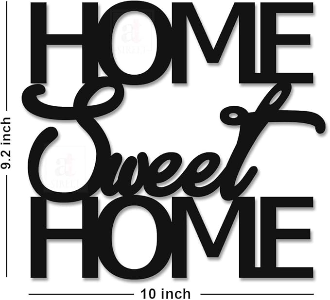 Art Street Home Sweet Home MDF Plaque Painted Cutout Ready to Hang Home Décor, Wall Décor, Wall Art