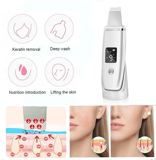 Blackhead Remover Skin Scrubber Facial Cleaner Skin Peeling Face Scrubber Peeling machine Face cleaner machine pore cleaner 2PCS (A)
