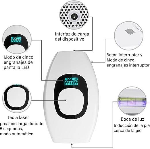 Pulsed Light Epilator, 999,999 Flashes Professional IPL Epilator, Painless Hair Removal, with Glasses and Shaver, for Face, Bikini Line, Legs, Armpits