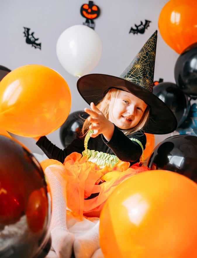 Black and Orange Balloons, 60 Pcs Orange and White Balloons Set 12inch Confetti Balloons Latex Party Balloons for Birthday Anniversary Graduation Bar Party Decorations