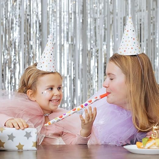 10 Pack Foil Curtain Backdrop Silver Metallic Tinsel Foil Fringe Curtains Photo Booth Props for Birthday Wedding Engagement Baby Shower Bachelorette Christmas Holiday Celebration Party
