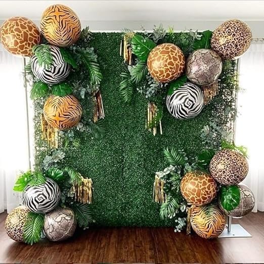 12 Pcs 18 Inch Aluminum Foil Balloons Tiger Print Animal Balloons Tiger Balloons Wild Safari Balloons Perfect for Birthday Party Decoration (Tiger)
