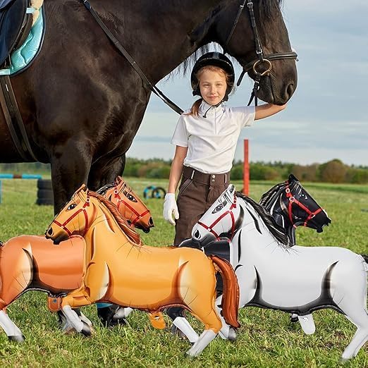 8 Pcs 30 Inch Horse Balloons Aluminum Foil Horse Balloons Perfect for Horse Theme Party Decorations, Such as Birthday Party, Baby Shower, Cowboy Party.