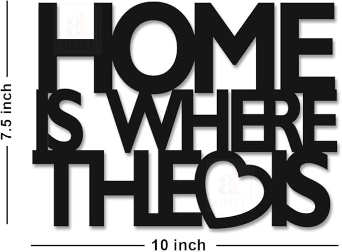 Art Street Home Love Theme Wall Plaque MDF Cutout Painted Wall Sign for Home Decoration (Size - 7.5 x 10 Inchs)