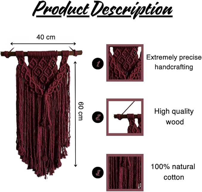 Macrame Wall Hanging Boho Decoration Gift for her