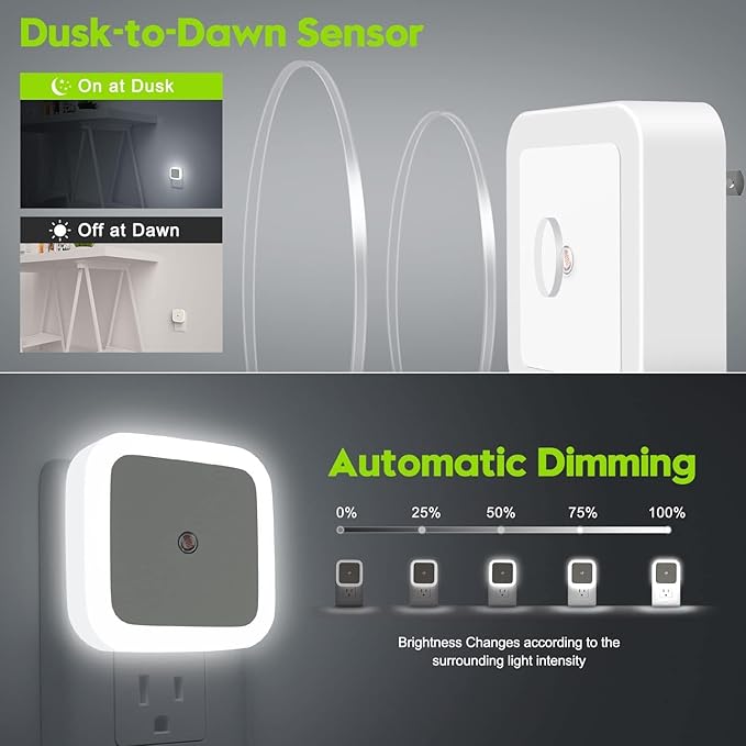 0.5 W LED Night Lamp Automatic Sensor Smart LED Night Light for Kids Elderly Bedroom Plug Type – Pack of 1 (White)