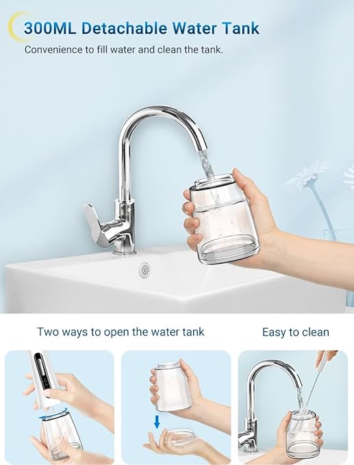 Reva Professional Water Flosser - Cordless Oral Irrigator, 300ML Reservoir,
