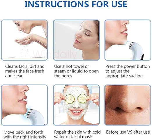 Blackhead Remover Skin Scrubber Facial Cleaner Skin Peeling Face Scrubber Peeling machine Face cleaner machine pore cleaner 2PCS (A)