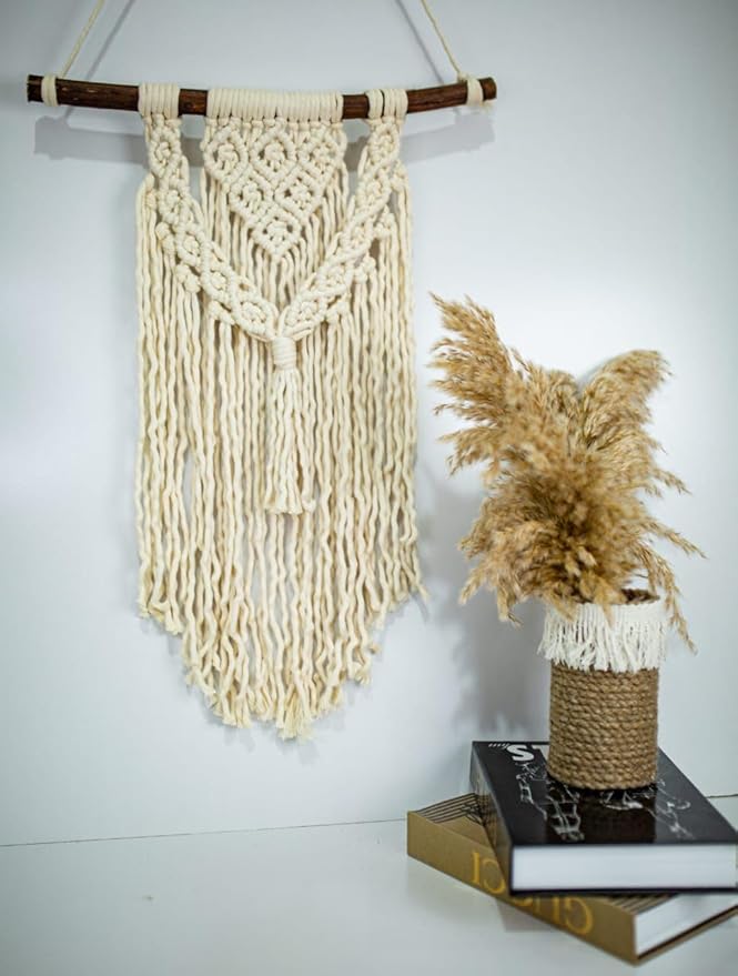 Gift for mother's day Macrame Woven Wall Hanging, Boho Chic Bohemian Room Geometric Art Decor, Beautiful Apartment Dorm Room Decoration Handmade gift for her