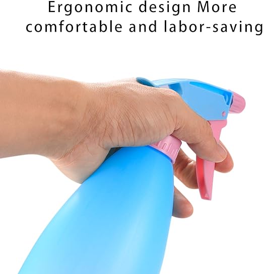 2PCS Large Spray Bottle, Plastic Plant Water Spray Bottle, 500ml Empty Spray Bottle for Cleaning Watering Gardening Plants (Pink, Blue)