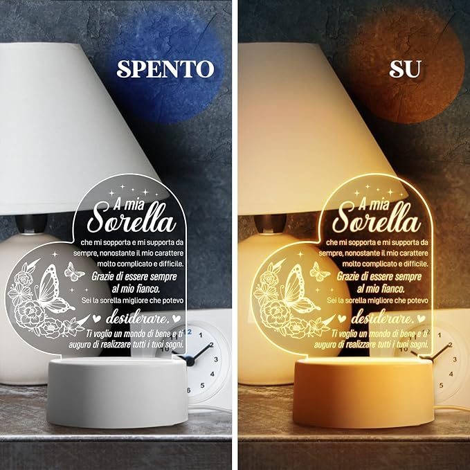 Buioata Sister Gift, Sister Birthday Gift - Night Light, Gift Ideas for Sister, Sister Birthday Gift, Sister Gift, Mother's Day Christmas Anniversary Graduation Gifts, Sister Gifts
