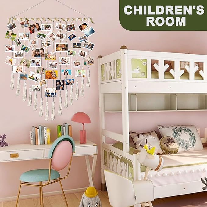 Hanging Photo Display boho bedroom decor teenage girl room decor Birthday Gifts for Grandma gift for mom Grandma’s Gifts - from Daughter, Granddaughter and Grandson - Mom Grandmothers Photo