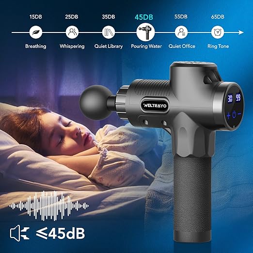 Muscle Massage Gun, Handheld Deep Tissue Muscle Relief Massager, Portable Personal Massage Gun for Exercising Pain Relief (30 Speeds-6 Heads)