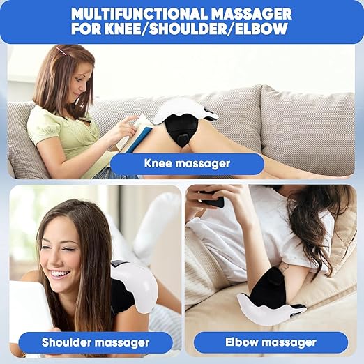 Knee Massager With 9-Levels Heat and Vibration for Pain Relief - Cordless, USB Rechargeable, Electric With LED Screen