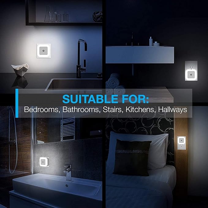 Vont Plug-in Night Light | Dimmable LED Lamp for Bedroom | 0.5W Smart Automatic On/Off Sensor (Antique, 2 Pack)
