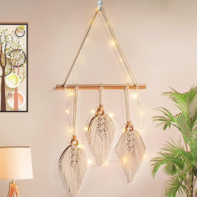 Brmeday Macrame Wall Hanging - Boho Chic Tapestry for Living Room, Bedroom, Outdoor, Wedding, Christmas Day Decor