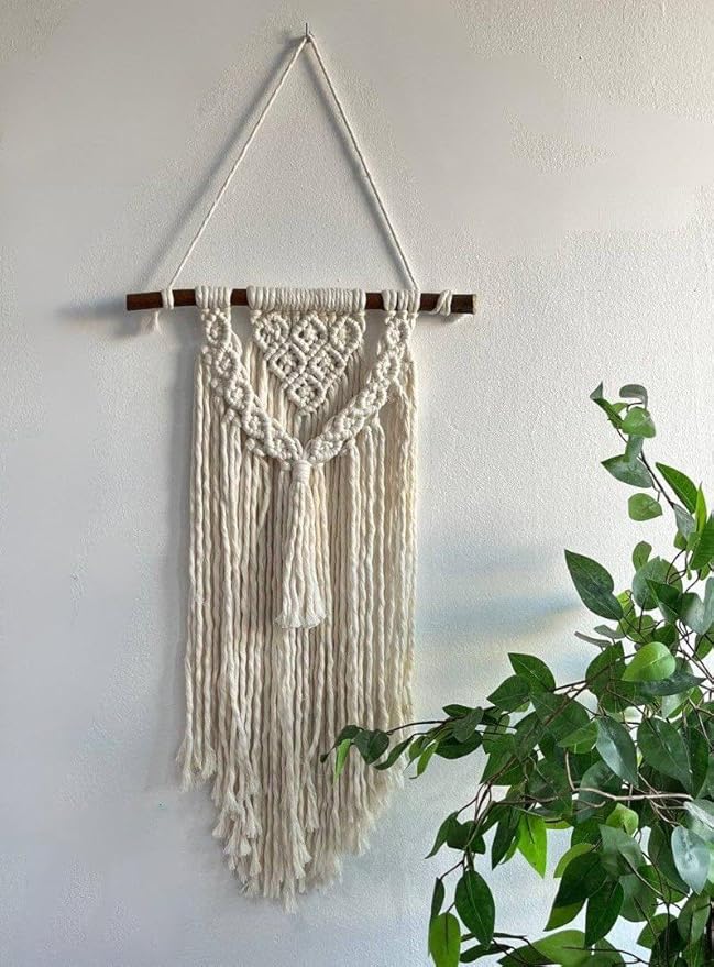 Gift for mother's day Macrame Woven Wall Hanging, Boho Chic Bohemian Room Geometric Art Decor, Beautiful Apartment Dorm Room Decoration Handmade gift for her