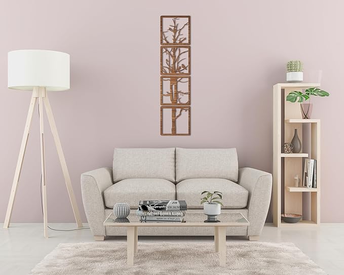 Home Gallery Tree Body Wood Wall Art - Set Of 4 Each 40x40 Brown