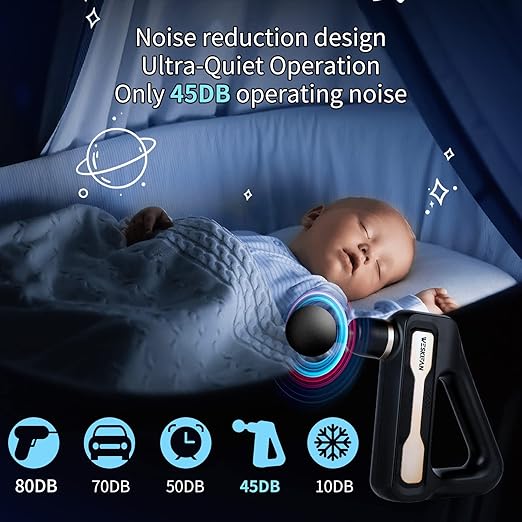 Massage Gun Deep Tissue Handheld with 32 Speed Levels 8 Massage Heads LCD Display Quiet Powerful Percussion Fascia Gun for Sports Pain Relief Fitness Recovery