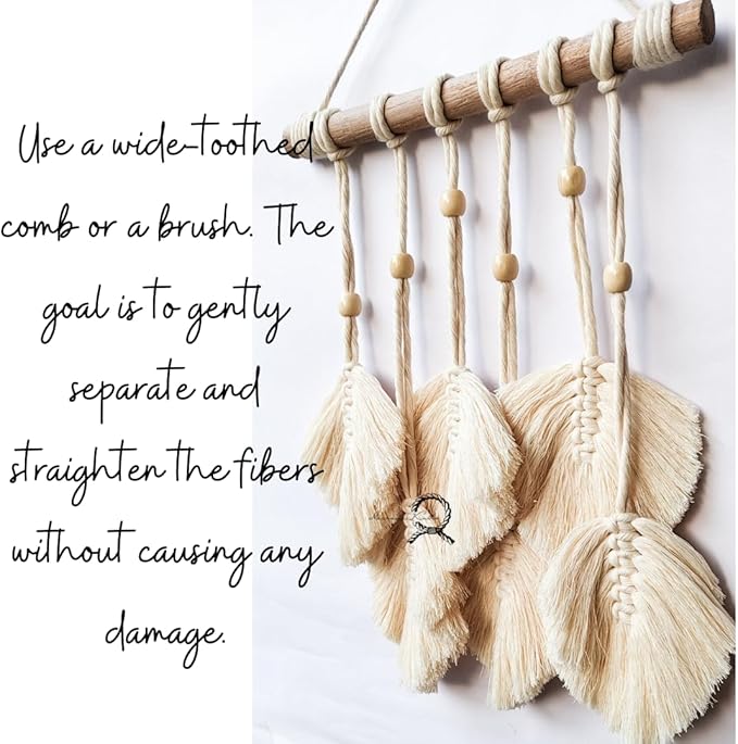 Macrame Kn0ts Cotton Leaves Wall Hanging | Boho Feather Wall Decor | Large Leaf Yarn Tapestry | Handmade Woven Wall Art (Pattern-1)