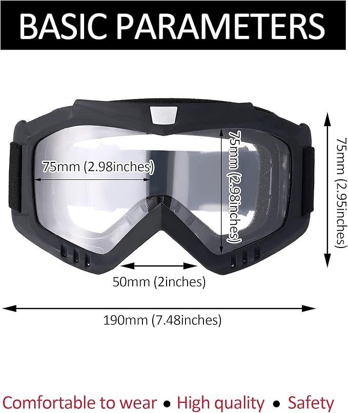 2 Pieces Motorcycle Goggles Helmet Riding Goggles Glasses With Face Cover