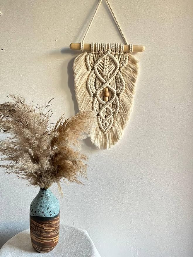 Macrame Wall Hanging - Handmade Bohemian Wall Decor - 100% Natural Cotton - 30cm x 40cm