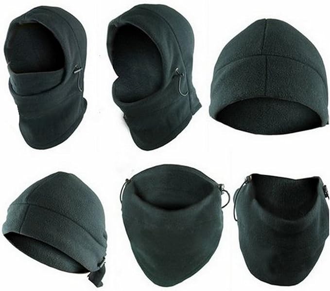 Xinliya Double Layers Thicken Warm Full Face Cover Winter Ski Mask Beanie Cs Hat, Grey 3pcs, One Size