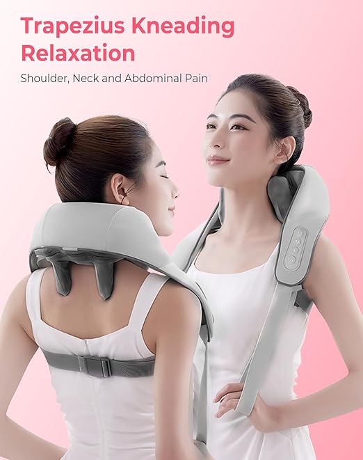 Atopskins Cordless Shiatsu Neck and Back Massager with Heat - Deep Tissue Pain Relief, 6D Kneading Heated Neck Massage for Cervical Pain