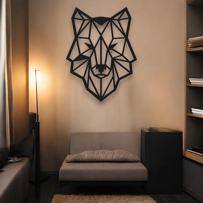 Wooden Wolf Head Wall Art:Laser Cut Unleash the Wild Spirit of Your Home Décor (45x60cm)