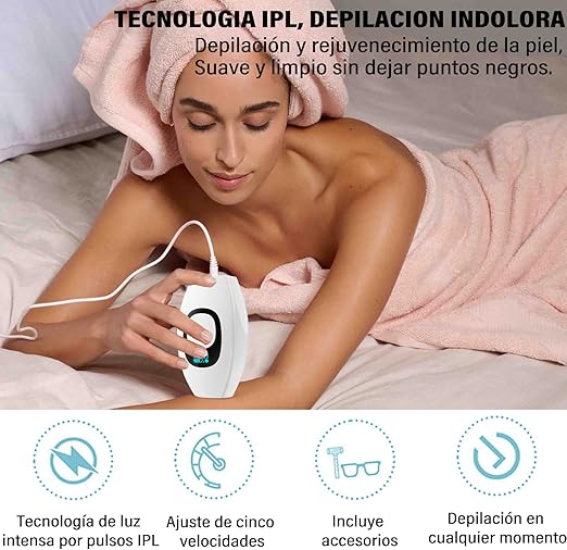 Pulsed Light Epilator, 999,999 Flashes Professional IPL Epilator, Painless Hair Removal, with Glasses and Shaver, for Face, Bikini Line, Legs, Armpits