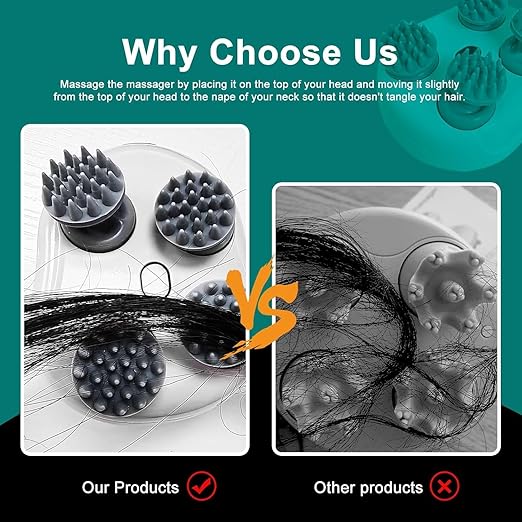 SNDYI Scalp Massager Rechargable Head Massager | 96 Silicon Kneading Points with Detachable Heads | Scalp, Body & Head Massager for Hair Growth, Stress Relax (MULTICOLOR)