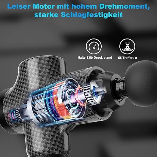Massage Gun Muscle Percussion Massager with 30 Speeds 6 Massage Heads Hand Massager Massage Gun up to 4800 rpm for Neck Shoulder Back Deep Massager