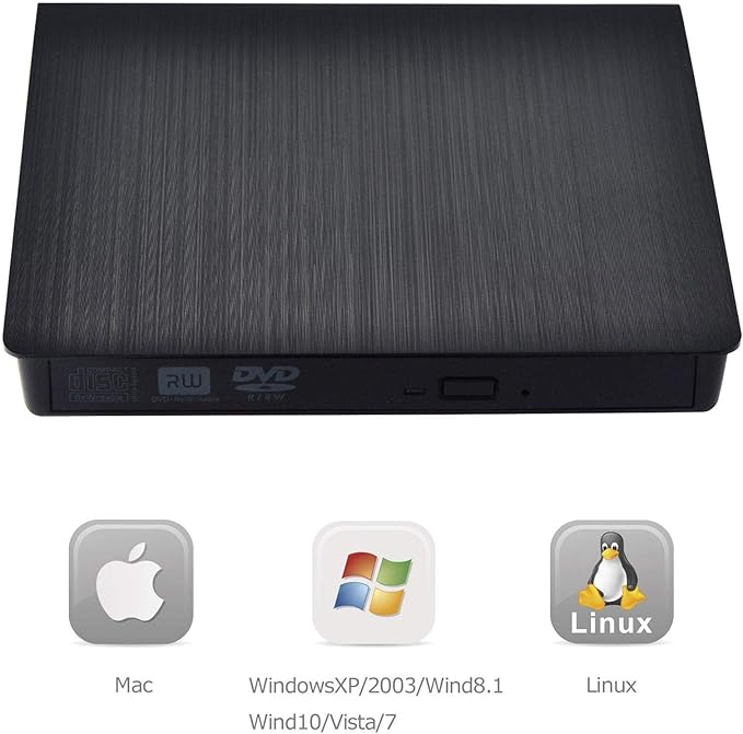 USB 3.0 DVD RW CD External Optical Drive Burner For Laptop & Desktop, Notebook, PC