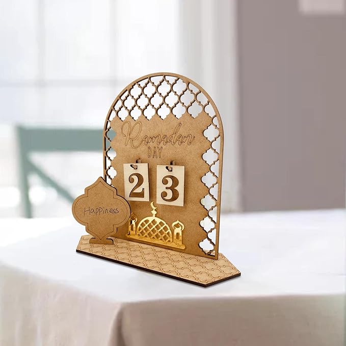 2023 Ramadan Countdown Calendar - DIY Wooden Countdown Calendars | Eid Mu Barak Wooden Ramadan Decoration Decor | Home Party Decoration Craft Ornament